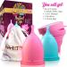 Talisi Menstrual Cups Set of 2 - Collapsible Silicone Cups for Regular and Heavy Flow - Reusable Period Cup with Sterilizing Cup - Tampon and Pad Alternative - Buy Online on GoSupps.com