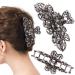 CROWN GUIDE Fancy Hair Claw Jaw Clips Pins For Womens  Vintage Rhinestone Crystal Flowers Hair Barrette for Thick Hair Accessories White Silver One Size (Pack of 1) White