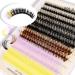 Colored Lash Clusters Wispy Eyelashes: Fluffy Lash Clusters 80D 10-16mm D Curl for Lash Extension Beginners - 240pcs (Colorful)
