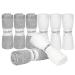 Sweet Child Baby Bamboo Washcloths - Premium Wash Cloth Set of 8 - Ultra Soft Kids/Infant Wash Cloths for Face and Body - Neutral Washcloth Pack - Top Baby Registry and Shower Gifts Gray/White