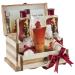 French Vanilla Bath Set Essential Bath and Body Basket: 2 Vanilla Bath Bombs  Vanilla Body Lotion  Body Spray  Bath Salts  Shower Gel  Bubble Bath  in A Luxury Wooden Jewelry Box for Women