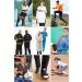 Shop 4 Pair Colorful Compression Socks 15-20 mmHg | Extra Soft Knee-High for Nurses Runners & Travelers | Fun Striped Designs for Men & Women - Buy Online on GoSupps.com