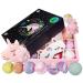 Magical Unicorn Bath Toy Spa Kit | Organic Unicorn Bath Bombs w/ Surprise Unicorn Toy  Unicorn Sleep Mask & Loofah | Excellent Girls Unicorn Birthday Gift | Safe with Natural & Organic Ingredients