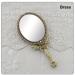 Butterfly Designed Double Sided Magnification Hand Held Makeup Metal Mirror Folding Handle Stand Travel Mirror (Medium  Brass) Medium Brass