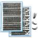 KevKev Lash Clusters 3D Fluffy Cluster Lashes 320 Pcs DIY Lash Extensions 30+50D 8-16 Mixed Eyelash Clusters Individual Lashes Cluster Thin Band & Soft (Fluffy 30+50D D-8-16mix) D-8-16mix(Fluffy) 30D+50D