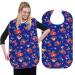 RMS Adult Bib Washable Reusable Waterproof Clothing Protector with Vinyl Backing 34"X18", Designer Patterns (Blue Rose)