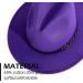 Gossifan Unisex Belt Buckle Fedora Hat in Medium Black with Wide Brim - Purple Belt | Stylish Panama Hat for Men and Women - Buy Online on GoSupps.com