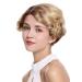 WIG ME UP DW-2054-HH-MF 12/613YS12 Women's Human Hair Short Wavy Ombre Lace Front Wig - Brown & Light Blonde - Buy Online on GoSupps.com
