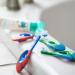 Farber Baby Toddler Toothbrush (4 Pack) - Extra Soft Bristles, BPA Free, Teething Nub Ring Handle - Blue (0-2 Years) - Buy Online on GoSupps.com