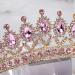 Baroque Crystal Princess Crown | Pink Rhinestone Tiara for Girls & Women | Queen Crown Wedding Hair Accessory for Prom Party - Type 5 - Buy Online on GoSupps.com