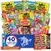 My College Crate Candy & Snack Box Ultimate Snack Care Package for College Students - 40 piece Includes 20 Full Size Candies, Candy Variety Pack, Starburst, Skittles, Sour Patch & More