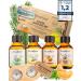 Woodfjord Sauna infusion Set Bio Natur incl. Saunathermometer and hygrometer I 4 Different sauna fragrances and oils 100 ml I set for authentic sauna experiences I The perfect sauna air trial set nature (organic) 4er set incl. Saunathermometer