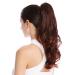 WIG ME UP - MKB-30-V-2T642 hairpiece braid ponytail long wavy slightly curly black streaked red highlights 45 cm