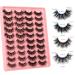 Newcally 20MM Dramatic Fluffy Fake Eyelashes Multipack - 20 Pairs | Long Thick Volume False Lashes in 4 Styles | Curly Soft Wispy 5D Faux Mink Eye Lashes - Buy Online on GoSupps.com
