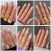 Yivaiks 6 Pack Press On Nails Short & Medium French Tip Design | Full Cover Acrylic Almond & Square Glue On Nails Set - Elegant Flowers | 144 Pcs Fake Nails for Women and Girls - Buy Online on GoSupps.com