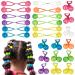 Expressions 24pc Large Elastic Hair Ties with Balls Collection  Brightly Colored Marble Finish Elastic Hair Bands for Girls Hair Accessories  Twinbead Bubble Ponytail Holders  Cute Hair Ties No Damage Toddler Hair Access...