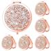 6 Pieces Magnifying Compact Cosmetic Mirror Diamond 1X/ 2X Makeup Mirror 2.75 Inch Round Pocket Travel Makeup Folding Small Purse Size Mirror for Women Girls Bridesmaid Gift (Clear Rose Gold) Clear Rose Gold 6