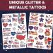Fourth of July Party Supplies: 80pcs Patriotic Glitter & Metallic Temporary Tattoos | USA Independence Day Decorations for Kids & Adults - Buy Online on GoSupps.com