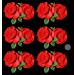 6 x Edible 3D Extra Large Double Roses Rose Flowers icing toppers cake cupcakes decorations (Red)