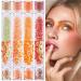 GABOX 8 Jars Sunset Orange Cosmetic Chunky Glitter Set Holographic Nail Resin Glitter Fine Powder+1mm+2mm+3mm Sequins Flakes Iridescent Art Glitter Set for Body Face Eyes Hair Crafts