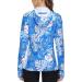 Roadbox Women's UPF 50+ Long Sleeve Sun Hoodie - Blue Palm (XX-Large) - UV Protection Shirt for Gardening, Swim, Hiking, Running - Buy Online on GoSupps.com