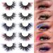 Colorful 20MM Mink Fluffy Volume False Eyelashes - 5 Pairs Pink Blue 5D Wispy Dramatic Lashes by Mavphnee - Buy Online on GoSupps.com
