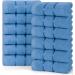 Utopia Towels - 12 Pack Viscos Luxury Wash Cloths Set (12 x 12 Inches) 100% Cotton Ring Spun Highly Absorbent and Soft Feel Essential Washcloths for Bathroom Face Towel Gym and Spa (Electric Blue) 12 Pack Electric Blu...