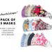Stylish Reusable Cotton Face Masks for Women with Filter Pocket - Pack of 5 | Handmade Floral Pattern Designs | Adjustable Ear Straps - Buy Online on GoSupps.com