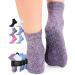 Diabetic Ankle Socks for Men & Women with Grips | 6 Pairs 1/4 Length Wide Non Binding Non Slip Diabetic Socks for Men & Women Bright Colors Medium