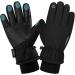 Coskefy ski gloves women winter men snow hand shoes touchscreen waterproof windproof thinsulate very warm ideal for skiing snowboard running hiking cycling motorcycle black M