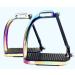 Peacock Rainbow Gloss Fillis Safety Stirrups S/Steel with Black Treads - 4.75 Inches - Buy Online on GoSupps.com
