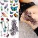 56 Colorful Rose Flowers Feather Butterfly Temporary Tattoos for Women - Sexy Floral Blossom Tattoo Sticker Kit - Buy Online on GoSupps.com