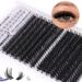Fluffy Cluster Lashes with Bottom Cluster Eyelash Extensions 10-18mm Lash Clusters D Curl 200D+300D Volume Lash Extensions Wispy Individual Lashes DIY Lashes Extensions by Geeneiya