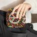 Stylish Menstruation Pad Bag with Zipper | Women's Tampon & Napkin Bag | Hippie Flowers & Peace Symbol Design - Buy Online on GoSupps.com