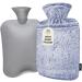 Qomfor Hot Water Bottle with Cover - Premium Fluffy Faux Fur Cover with Kangaroo Pocket - 1.8l Large - Hot Water Bag for Pain Relief Neck and Shoulders Hands and Feet Cosy Nights (Blue)