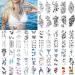 60 Sheets Temporary Tattoos for Women- Long Lasting Tattoo Stickers for Men Realistic Flower Snake Temp Tattoos Waterproof 3D Black for Adults  Teens  Party  Bar