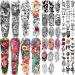 55 Sheets Temporary Tattoo  8 Sheets Full Arm Temporary Tattoos  17 Sheets Half Arm Fake Tattoos Flower Butterfly Peacock Bird Lion Wolf for Women Men  30 Sheets Tiny Tamporary Tattoos for Adult Kids