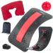Back Cracking Device Stretcher for Lower Back Pain Relief, Back Cracker Board, Chiro Board - Back Stretching Device with Spiky Massage Ball, Inflatable Neck Pillow, Chair Straps & Carrying Bag – Red