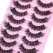 Fake Eyelashes Cat Eye Lashes Wispy Natural Look with Clear Band False Eyelashes that Look Like Extensions Soft Handmade Reusable Faux Mink lashes - Buy Online on GoSupps.com