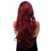 WIG ME UP Red Garnet Long Curly Wavy Wig with Bangs - 70cm Side Parting Hair | International Shipping Available - Buy Online on GoSupps.com