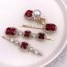 Vintage Ruby Red Crystal Pearl Gold Bobby Pins Set | Decorative Hair Slides Clips for Women - Buy Online on GoSupps.com
