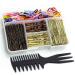 Duxwa 310 Pcs Brown & Blonde Bobby Pins Blonde Hair Grips Bun Pins Kirby Grips Hair Pins For Buns 120 Hair Bands One Hair Comb For all Hair Types Brown Hair Grips Hair Grips for Thick Hair Brown and Blonde Bobby and U-Shape Pins