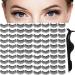 40 Pairs False Lashes 4 Styles Reusable Eyelashes Natural Wispy Fake Eyelashes with Easy to Apply Eyelash Tweezers Applicator Tool  Black