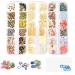 Kare & Kind 3D Nail Art Decoration Kit - Crystals Gems Rhinestones Jewels Studs - Metallic Gold Colorful Shiny Rivets - Nail Art Accessories Decals DIY Home Salon - Popular Designs and Shapes