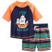 Simple Joys by Carter's Baby Boys' Swimsuit Trunk and Rashguard Set Rash Guard 5 Years Navy Orange Ships/White Stripes
