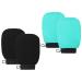 VALITIC Korean Style Exfoliating Gloves 1 Pair (Black) and 1 Pair (Turquoise) - Body Scrubber Exfoliator Mitt for Use at Shower or Bath
