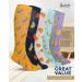 Pembrook Light Compression Socks for Women - 6 Pairs | 8-15 mmHg Cotton | Stylish Circulation Support in Medium Fruit Prints - Buy Online on GoSupps.com