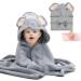 Bibykivn baby hooded towel with washcloth baby towel with hood soft baby bath towels baby towel with sweet ears for newborns and children 0-3 years old (gray)