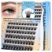 BEYELIAN Self Adhesive Eyelashes Clusters Press On Lashes Pre Glued Eyelash Extension Kit with Lash Tweezer 10-16mm No Glue No Remover Needed Self Adhesive Lashes Clusters D Curl 66 PCS D Curl-ZNF21-6ROW