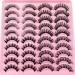 20 Pairs Russian Strip Lashes - Natural Wispy Faux Mink D Curl Extensions, 4 Styles (15mm-19mm) - Buy Online on GoSupps.com